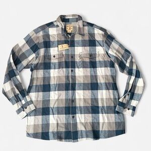 Men’s Plaid Flannel Button-Up Shirt (NWT)